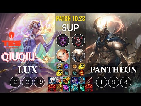 TES QiuQiu Lux vs Pantheon Sup - KR Patch 10.23