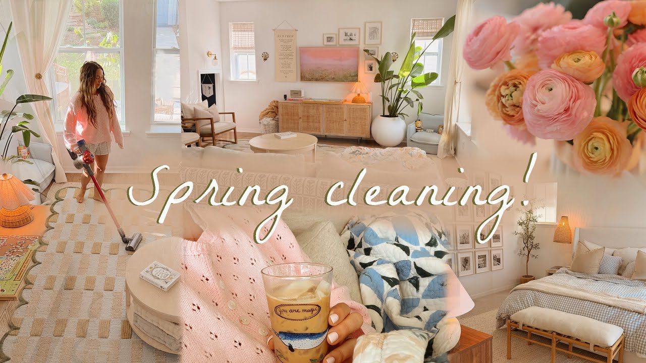 A Spring tidy up! 🌼 cleaning, organizing, & refreshing our space!