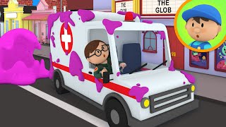 Ambulance rushes to the Car Wash Cartoon for Kids