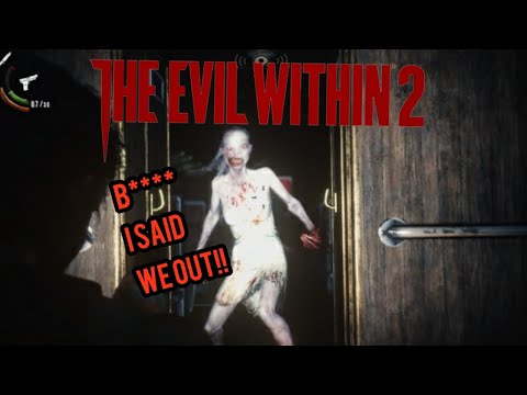 PT:4 THIS CRAZY B**** GOT A KNIFE!! "THE EVIL WITHIN 2" HARD MODE WALKTHROUGH