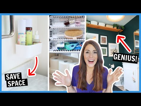 GENIUS SMALL BATHROOM STORAGE IDEAS (that are also rental-friendly!)