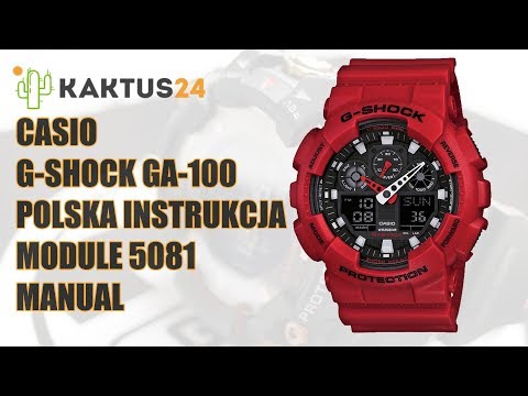Jak ustawić Casio G-Shock GA-100  instrukcja obsługi PL ustawienia zegarka  kaktus24.pl