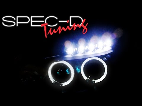 SPECDTUNING DEMO VIDEO: 2003-2007 HONDA ACCORD DUAL HALO LED PROJECTOR HEADLIGHTS