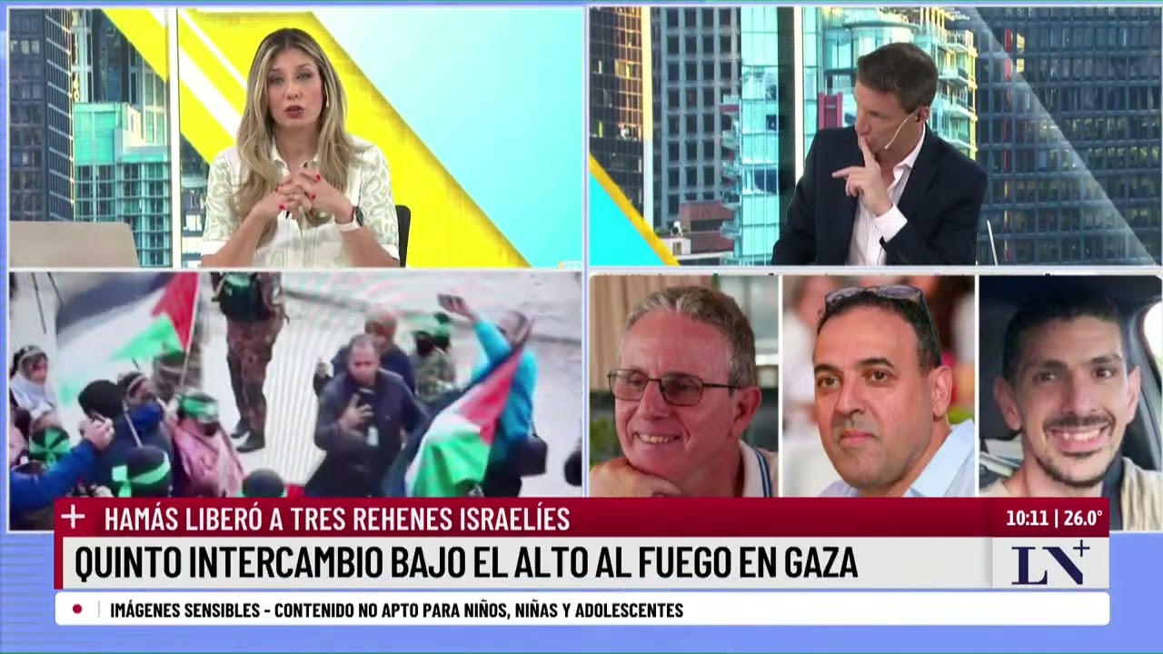 Hamás liberó a tres rehenes israelíes más que estuvieron 500 días secuestrados