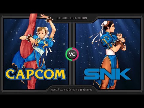 Artwork Comparison of CAPCOM vs SNK 2  (SNK vs CAPCOM) Side by Side Comparison