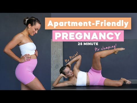 25 MIN SWEATY FULL BODY WORKOUT für Schwangere 💦🤰 / APARTMENT & SMALL SPACE FRIENDLY, NO JUMPING 💪