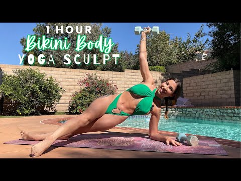 🌞 Bikini Body ABS & ARMS Yoga Sculpt | 1-Hour Poolside Workout Compilation