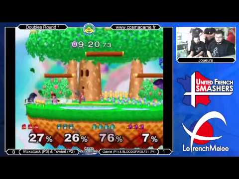 Melee @ Cosmagame #3 - Doubles R1 - Tewind & Maxattack vs BLOODOFWOLF31 & Gabriel