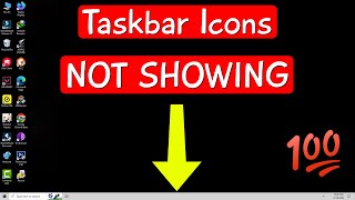 Fix taskbar icons not showing on windows 10 | pinned apps icons not showing on taskbar-blank taskbar