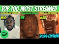 TOP 100 MOST Streamed Rap Songs OF ALL TIME Spotify 2024 UPDATED