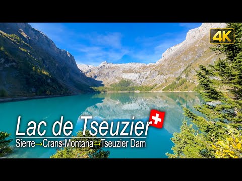 A Stunning Alpine Drive 🇨🇭| Sierre➞Crans-Montana➞Tseuzier Dam | Swiss Alps