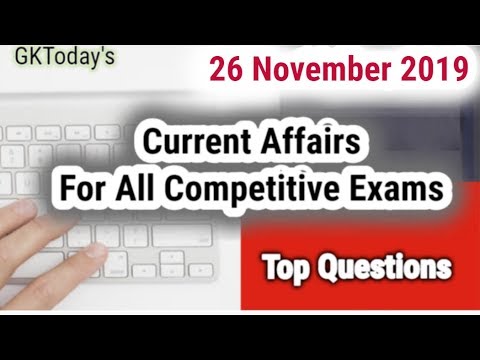 Daily Current Affairs November 26 , 2019 : English MCQs | GKToday