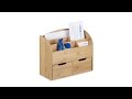 Schreibtisch-Organizer 2 Schubladen Braun - Bambus - 33 x 26 x 14 cm