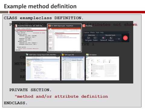Lecture 15, ABAP Objects, part 2