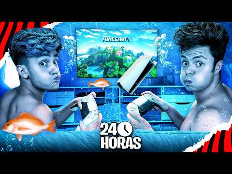 WE MADE AN AQUATIC GAMING ROOM IN THE POOL! *24 Hours