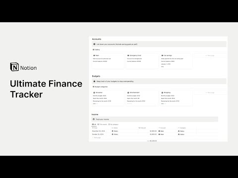 Notion Ultimate Finance Tracker video preview