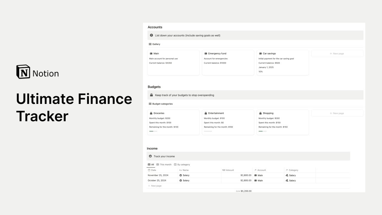Notion Ultimate Finance Tracker video preview