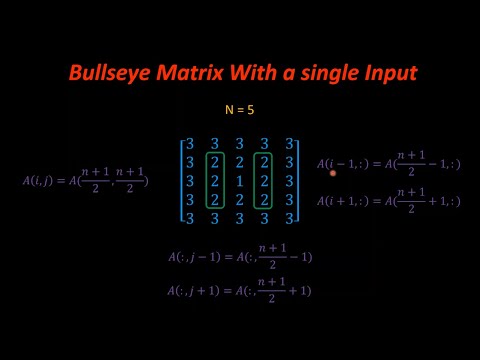 Learn MATLAB Coding With Example 5: Bullseye Matrix