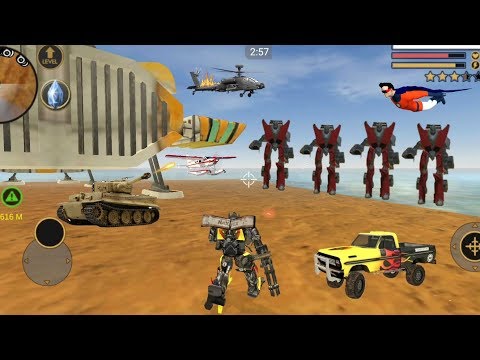 Vegas Crime Simulator - (Transformer Fight Huge Car Robot) Helicopter Fight  Robot Car Danger Zone