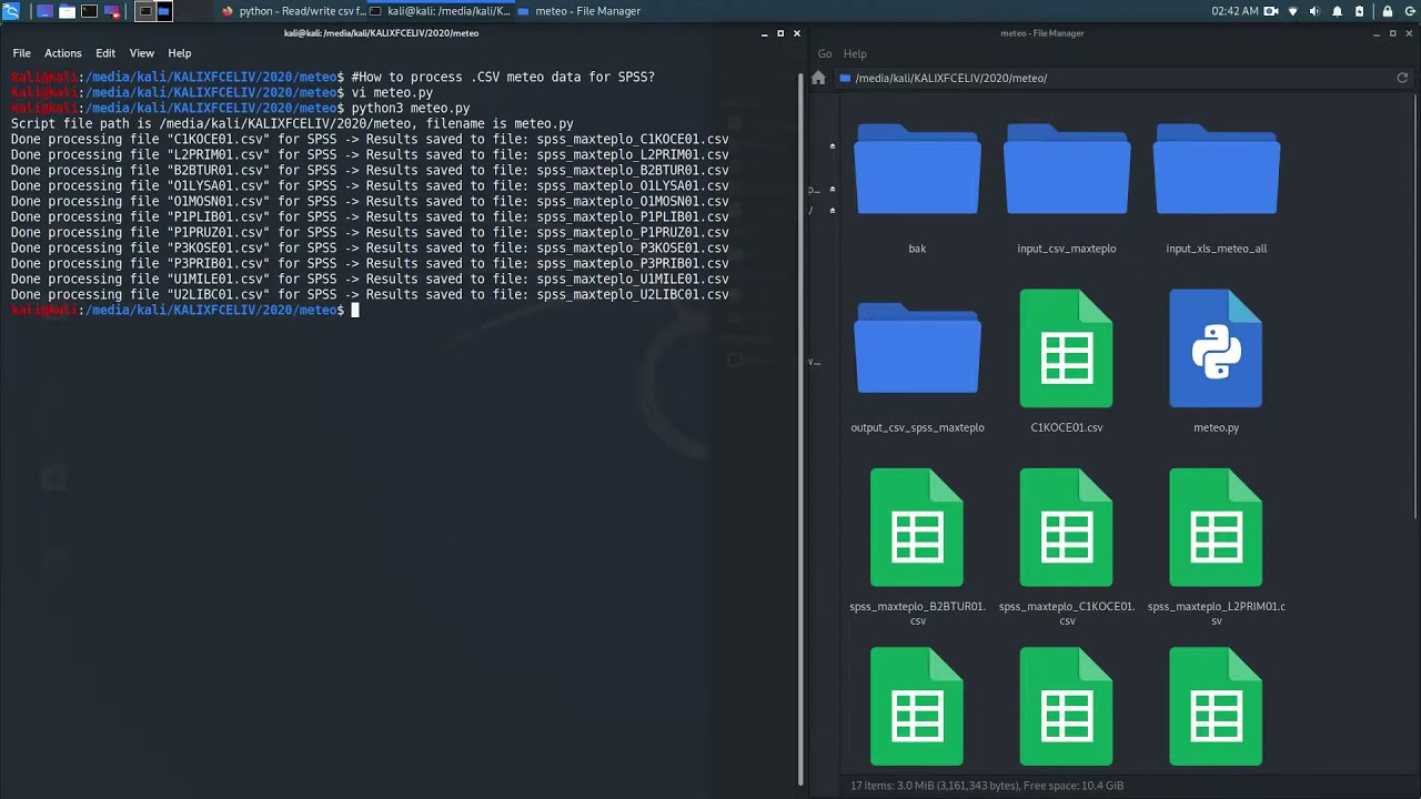How to process .CSV data for SPSS using Python 3?