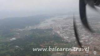 preview picture of video 'www.balearen.travel - Menorca Mao Balearen Flughafen Flug über Mahon Cala Mesquida'