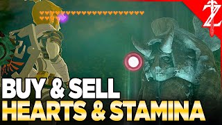 Buy &amp; Sell Hearts &amp; Stamina at the Horned Statue in Tears of the Kingdom