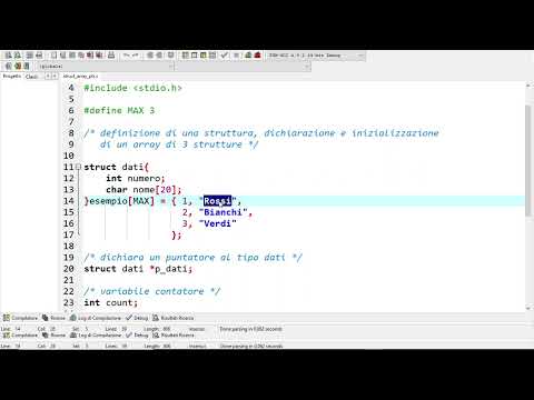 Linguaggio C -  Array di strutture e puntatori