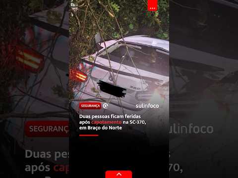 Duas pessoas ficam feridas após capotamento na SC-370, em Braço do Norte #notícias #jornalismo