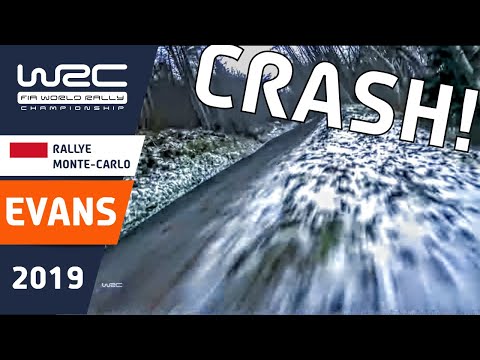 EVANS WRC Crash: Rallye Monte-Carlo 2019. Elfyn Evans onboard rally crash.