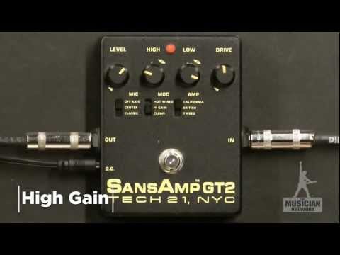 Tech 21 SansAmp GT2 Guitar Preamp Pedal | Classic Amp Modeling Tones