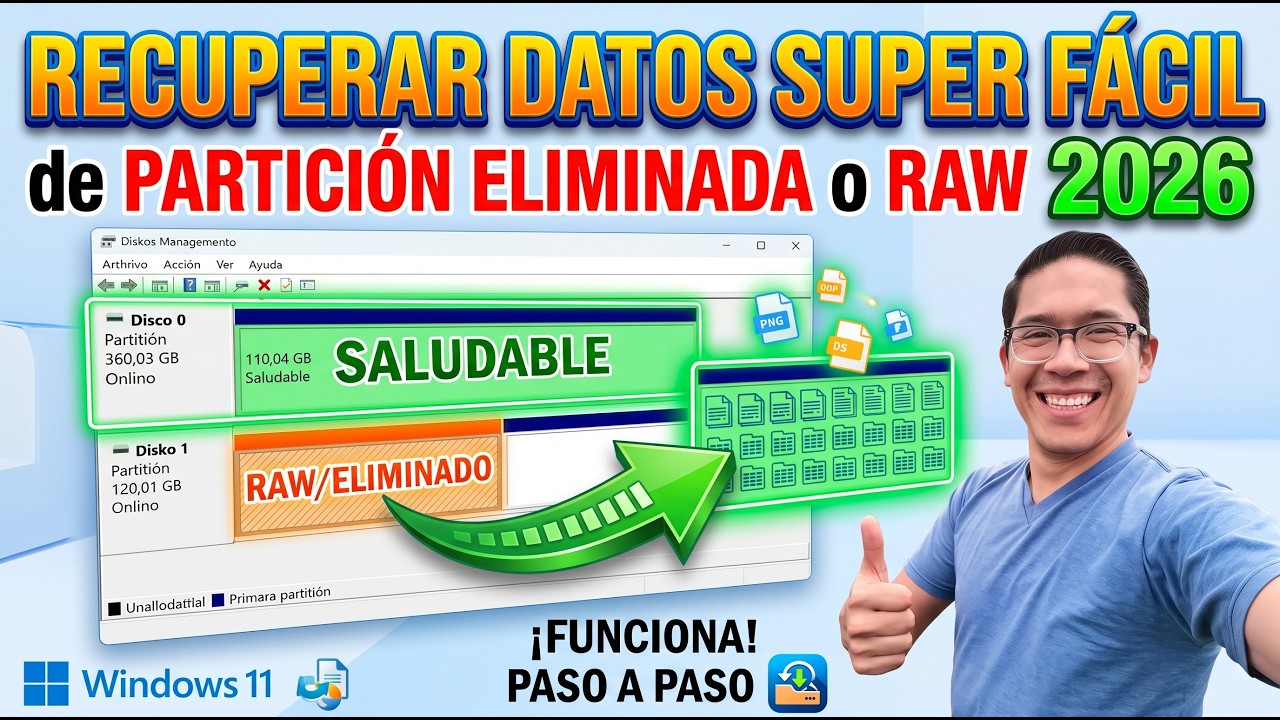 Recuperar datos super fácil de un HDD, SSD, USB con partición RAW 2026