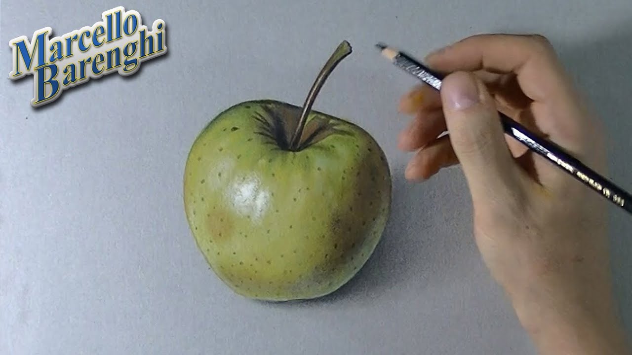 Realistic apple - Drawing video tutorial by Marcello Barenghi