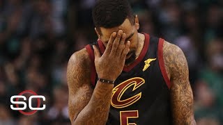 JR Smith dribbles away the Cleveland Cavaliers&#39; shot to win Game 1 | SportsCenter | ESPN
