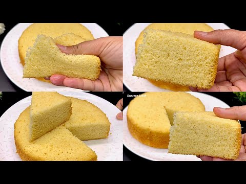 Soft Vanilla Sponge Cake without Oven | Simple Cake Recipe for Beginners | Easy Cake Recipe 
