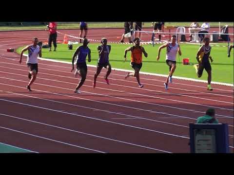 Kalilou BOUARE en 10"79 (100m JUM FA) - Championnat Rég CADETS/JUNIORS Bondoufle 7-8 Juillet 2018