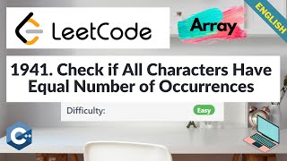 YouTube video 'LeetCode 1941.  Check if All Characters Have Equal Number of Occurrences  | 🏆 Biweekly Contest 57'