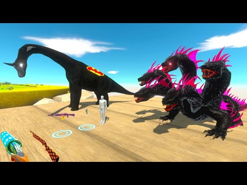 DARK HYDRA & BRACHIOSAURUS RESCUE MISSION DEATH RUN - Animal Revolt Battle Simulator
