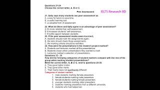 Peer Assessment PART 3 Actual IELTS listening test