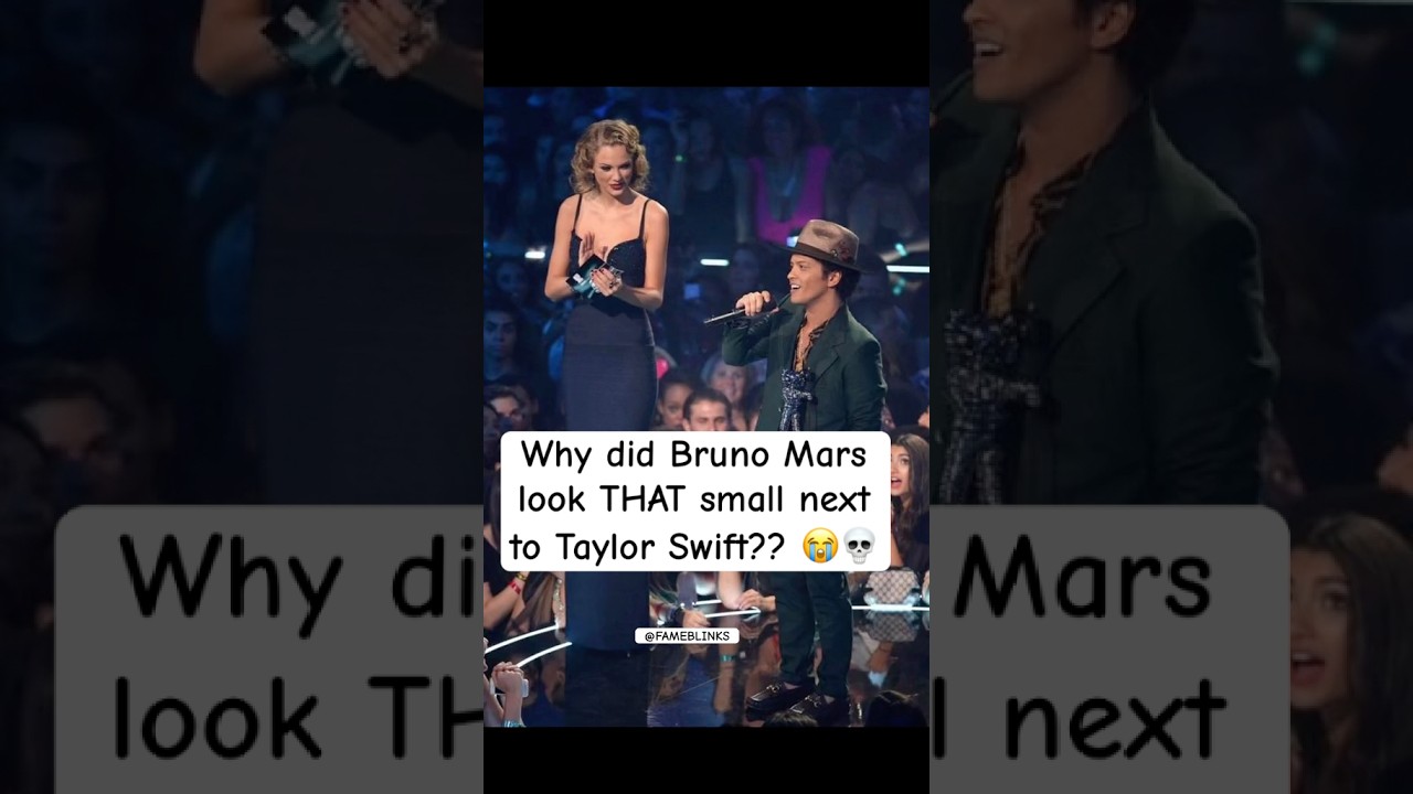 Why does he look so small?? 😭💀#taylorswift #brunomars #shorts #fyp