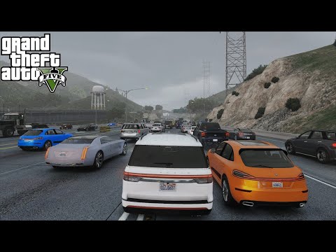 GTA 5 - Driving to the Docks in Rush Hour | Heavy Traffic | 5x Traffic