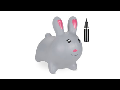 Animal sauteur en forme de lapin Noir - Gris - Rose foncé - Matière plastique - 53 x 45 x 25 cm