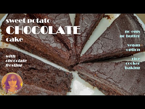 Sweet Potato Chocolate Cake Recipe From Scratch | with Chocolate Frosting | EASY RICE COOKER CAKES