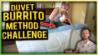 Duvet Burrito Method Challenge - Our First Duvet Cover!