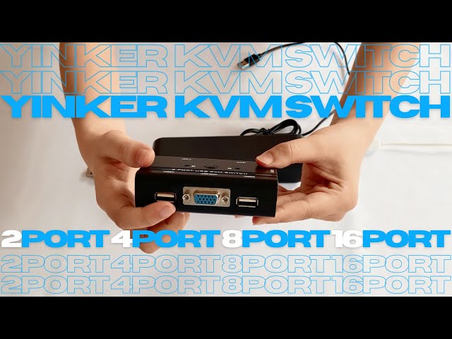 Vídeo relacionado con Yinker KVM VGA de 8 Puertos Para Montaje en Rack - Selector de Escritorio Con Cable, 8 Cables, 4 Concentradores USB y Orejas de Montaje