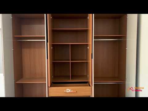 Video thumbnail of Guarda Roupa Casal Matteo 100 MDF 6 Portas e 4 Gavetas Moderna Mobília
