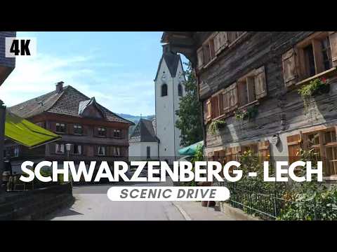 Schwarzenberg to Lech am Arlberg | Bregenzerwald | Vorarlberg | Austria | Scenic Drivers View | 4K