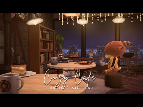 Cozy Café ambience w/ Piano Jazz music🔸️Chatters + Fire crackles 🎧