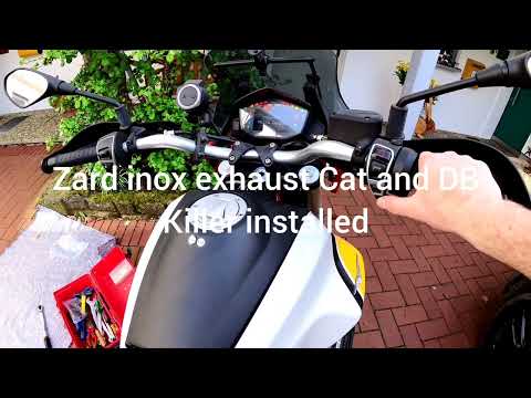 Moto Guzzi V85TT Stock vs. zard inox exhaust