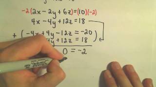 Systems of Linear Equations - Inconsistent Systems Using Elimination by Addition - Example 1