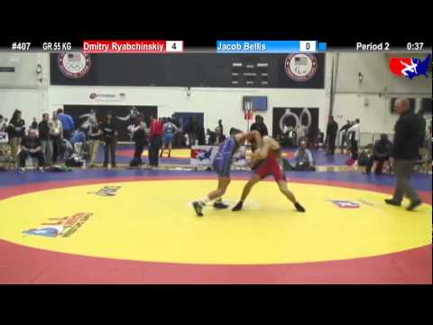 Schultz GR 55 KG Champ. Round 1: Dmitry Ryabchinskiy (NYAC) vs. Jacob Bellis (Iguana Greco)